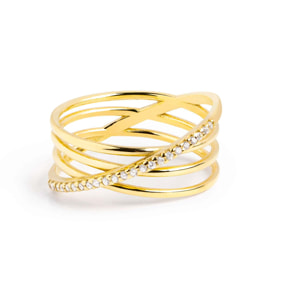 Anillo Comete Plata Baño Oro