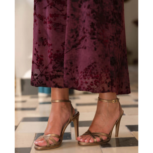 Sandalia de piel de tacón alto