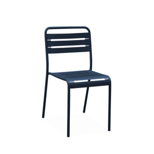 Lot de 4 chaises de jardin acier. 4 places. marine. Amelia. L44 x P52 x H79cm