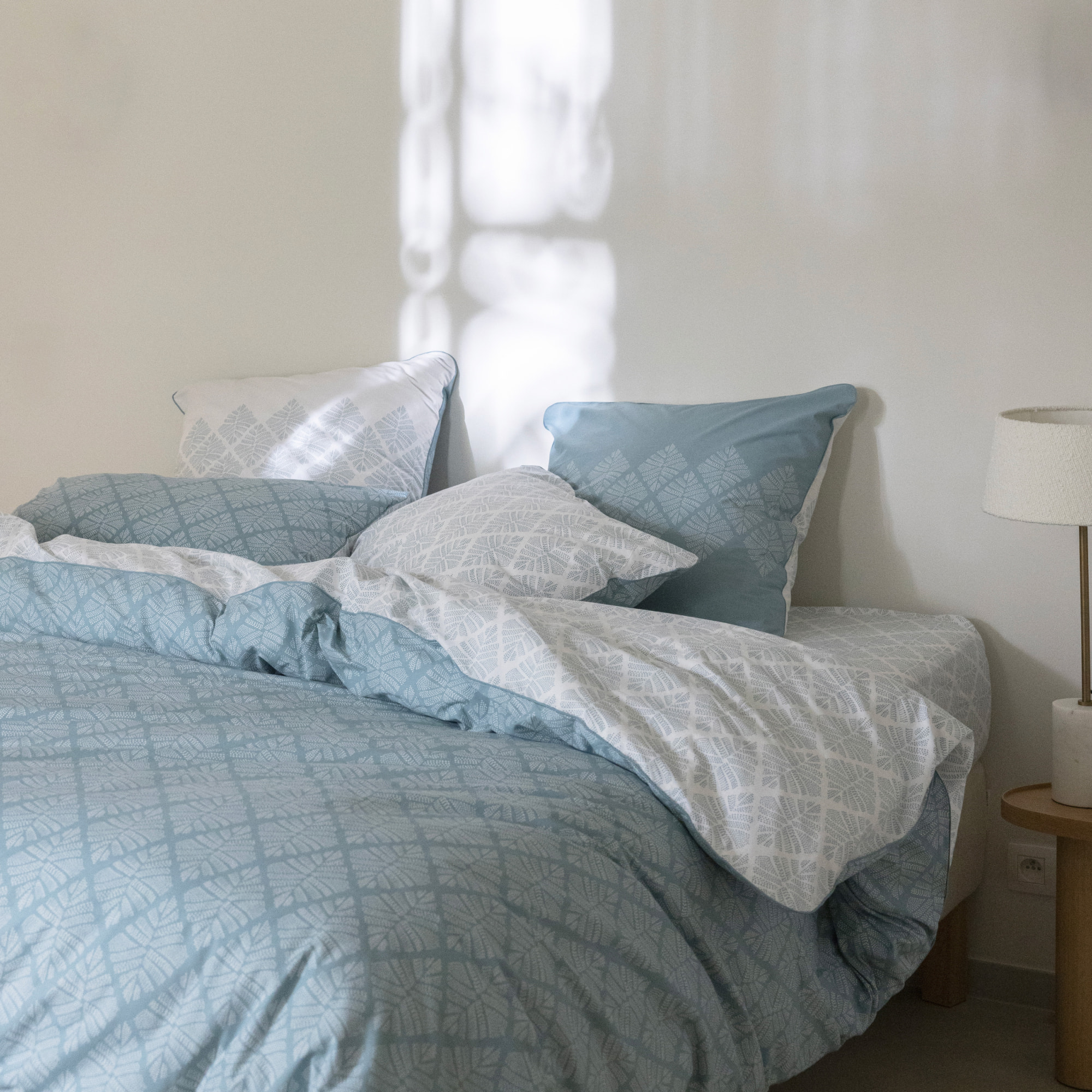 Housse de couette en percale de coton, POINTE DE DOUCEUR