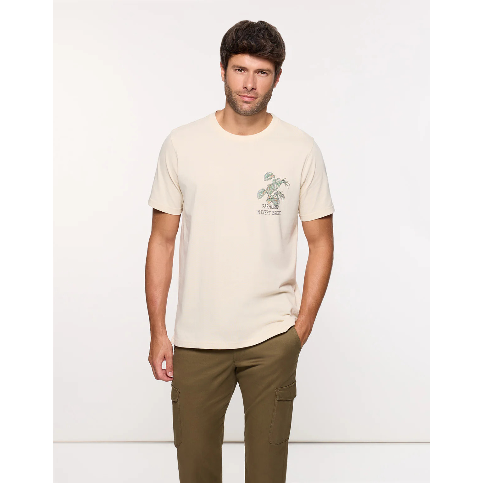 Camiseta Manga Corta Beige - Brais