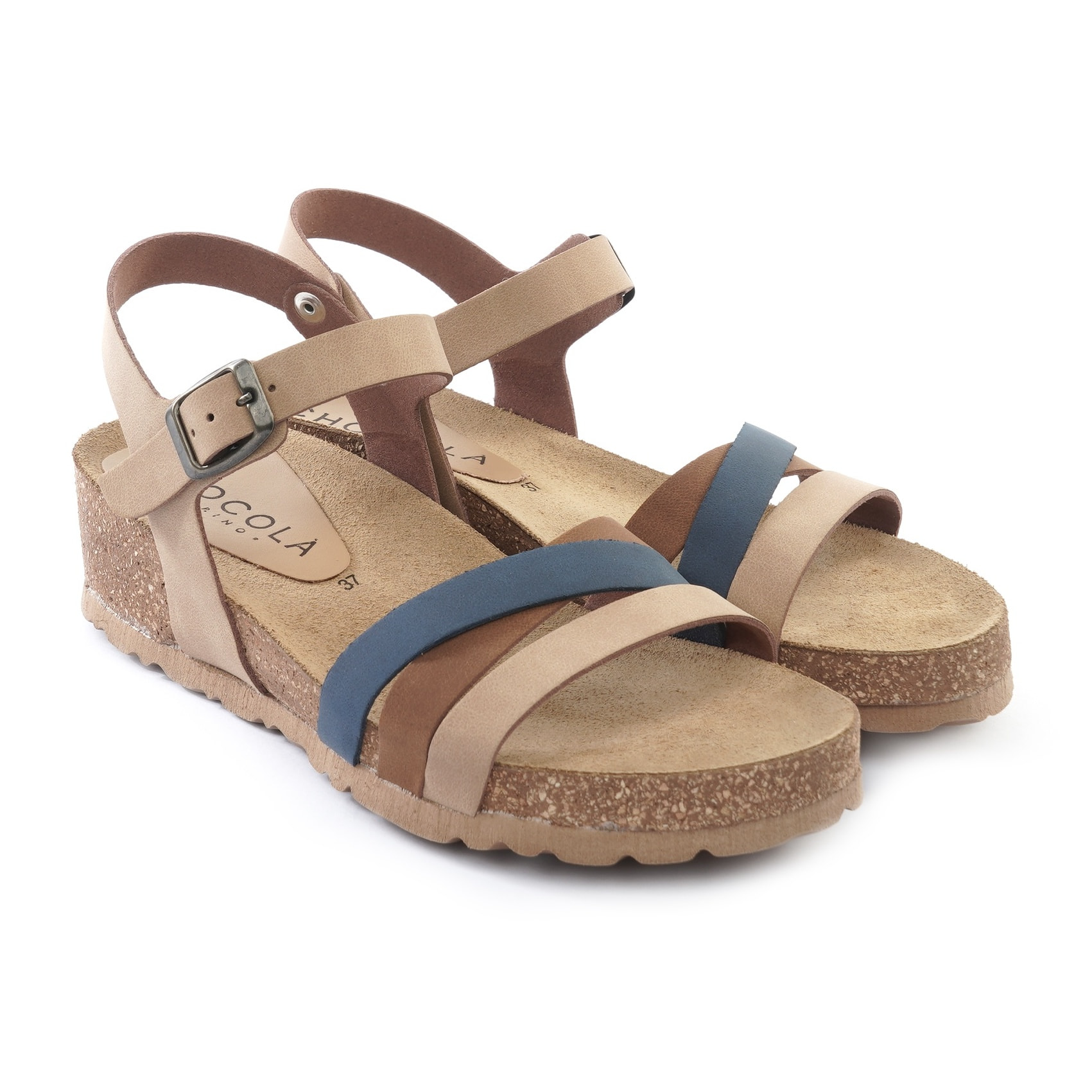 SANDALO BIO ZEPPA FASCE INCROCIATE BLU