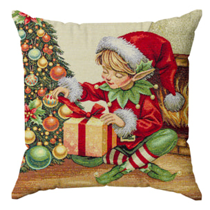 COPPIA CUSICNI NATALIZI JACQUARD SFODERABILI 50X50 CM SCINTILLA