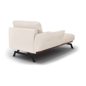 Méridienne gauche "Olivier" en tissu structurel beige clair