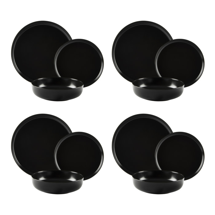 Service assiettes 12 pièces Excelsa – Nordic, Céramique Noire