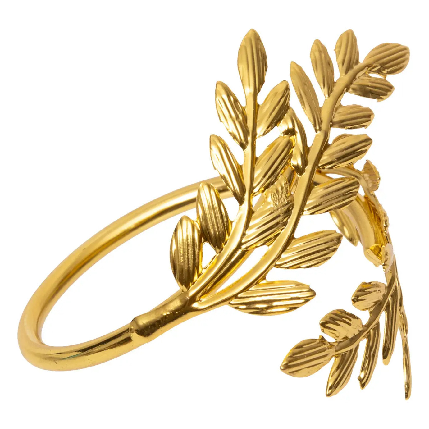 Lot de 2 ronds de serviette feuille doré