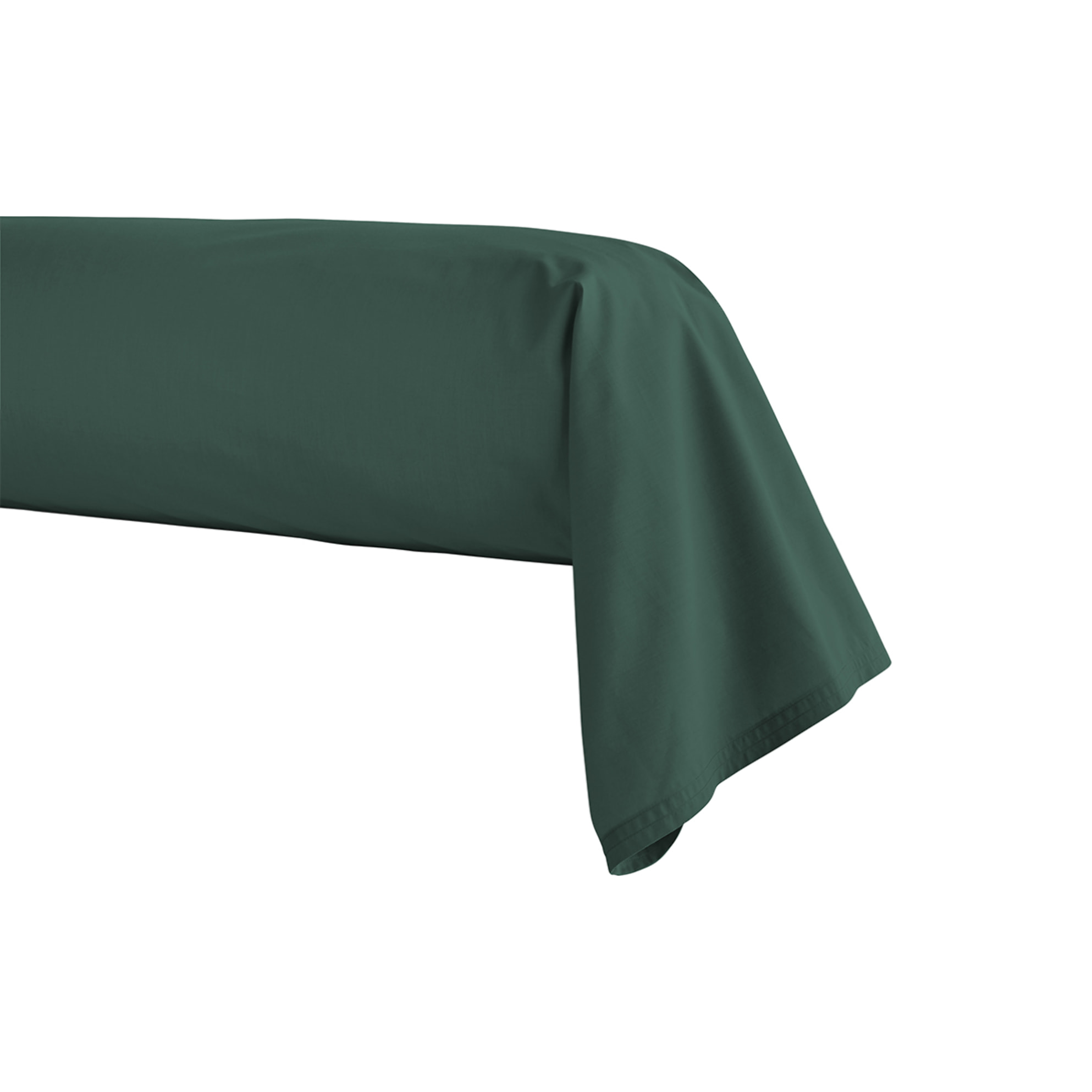 Taie de traversin uni en percale de coton, PREMIÈRE, Vert forêt