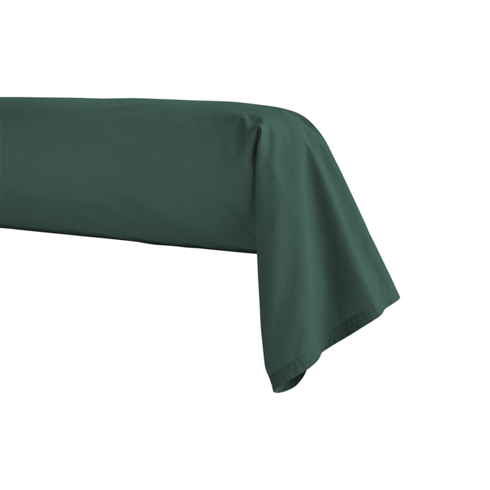 Taie de traversin uni en percale de coton, PREMIÈRE, Vert forêt