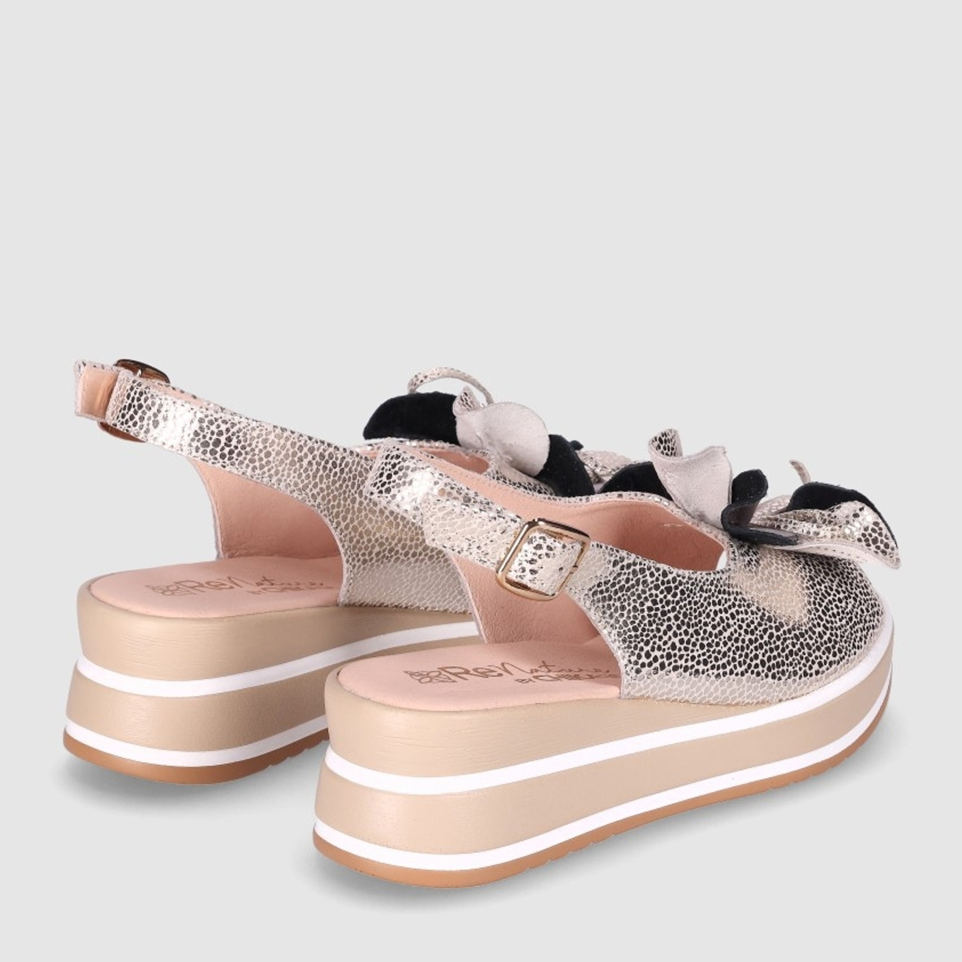 Sandalias de Piel - Platino - Tacón: 5 cm