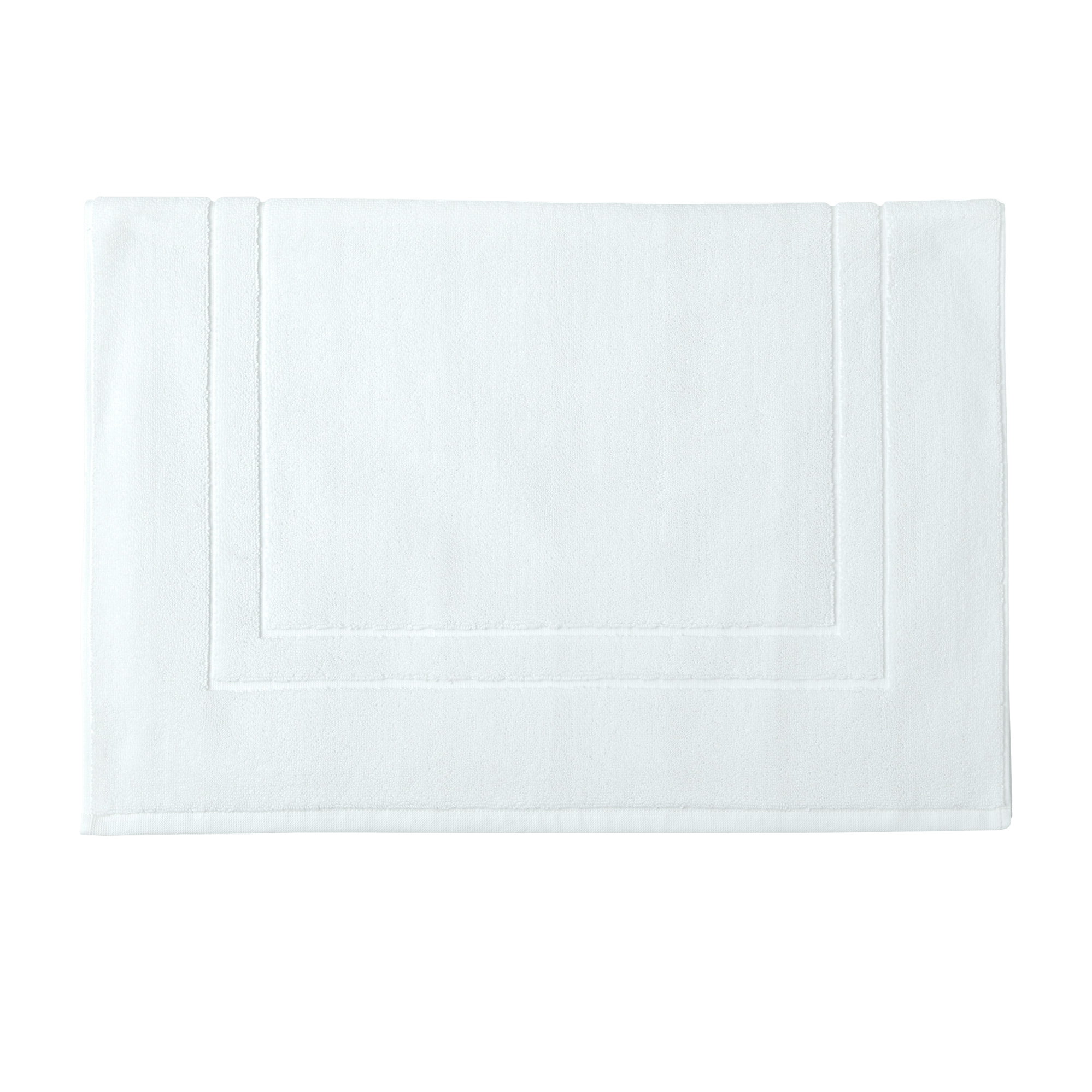 Tapis de bain uni en coton biologique, ESS-CADRE, Blanc