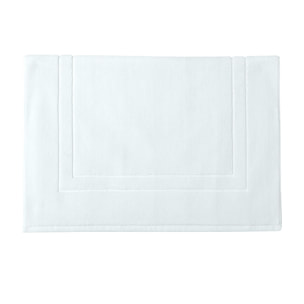 Tapis de bain uni en coton biologique, ESS-CADRE, Blanc