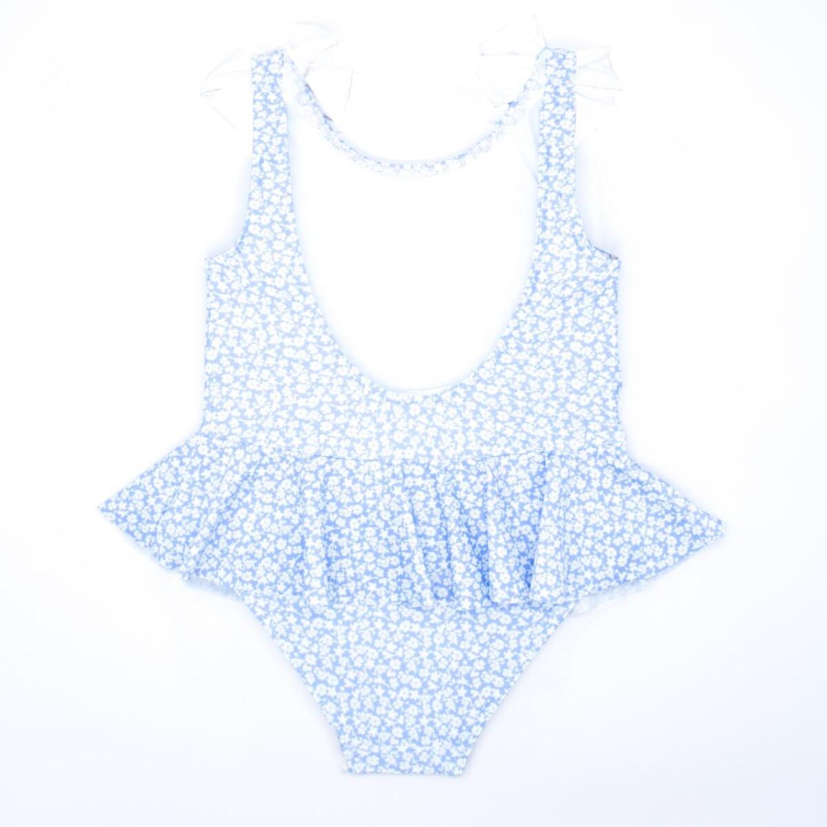 Bañador flor azul bebé