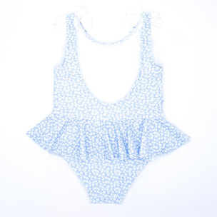 Bañador flor azul bebé