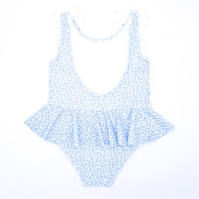 Bañador flor azul bebé