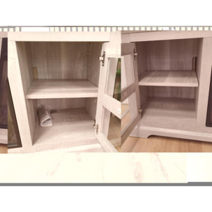 Buffet avec cheminée électrique couleur gris 2000W