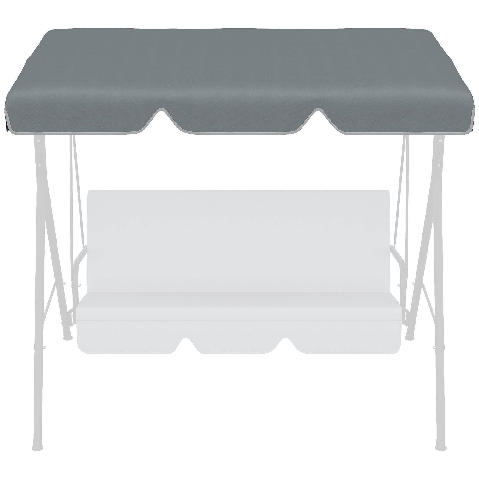 Toldo de Repuesto para Columpio de 2 Plazas Toldo Recambio para Balancín Cubierta de Reemplazo Protección UV50+ para Jardín Terraza Patio 192x144 cm Gris Oscuro