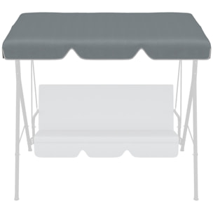 Toldo de Repuesto para Columpio de 2 Plazas Toldo Recambio para Balancín Cubierta de Reemplazo Protección UV50+ para Jardín Terraza Patio 192x144 cm Gris Oscuro