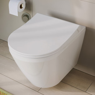 Pack Bati-support Geberit Duofix 112cm + WC sans bride Vitra Integra + Abattant softclose + Plaque blanche