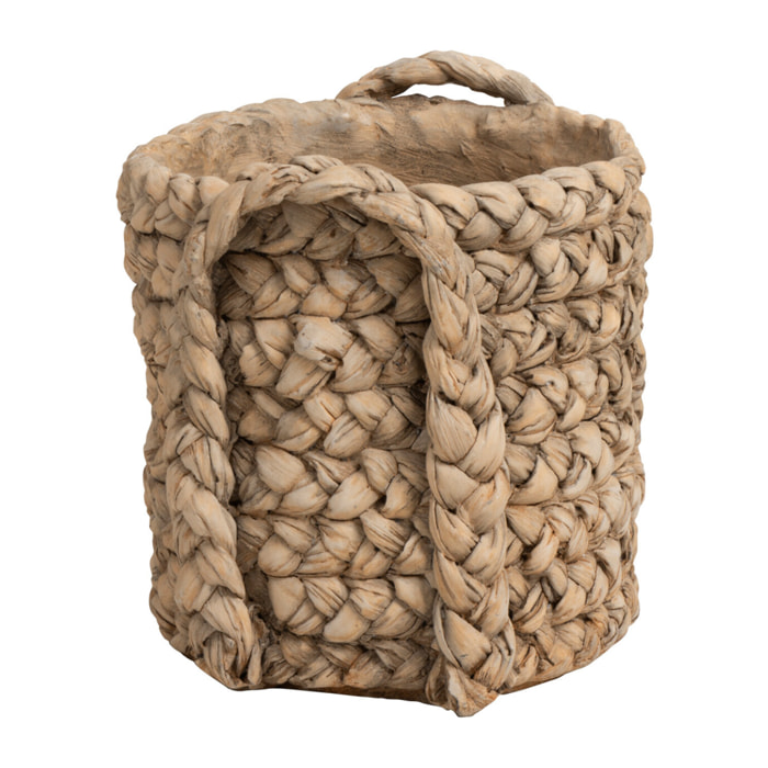 J-Line cache-pot Anses - céramique - naturel - small - Ø 20 cm