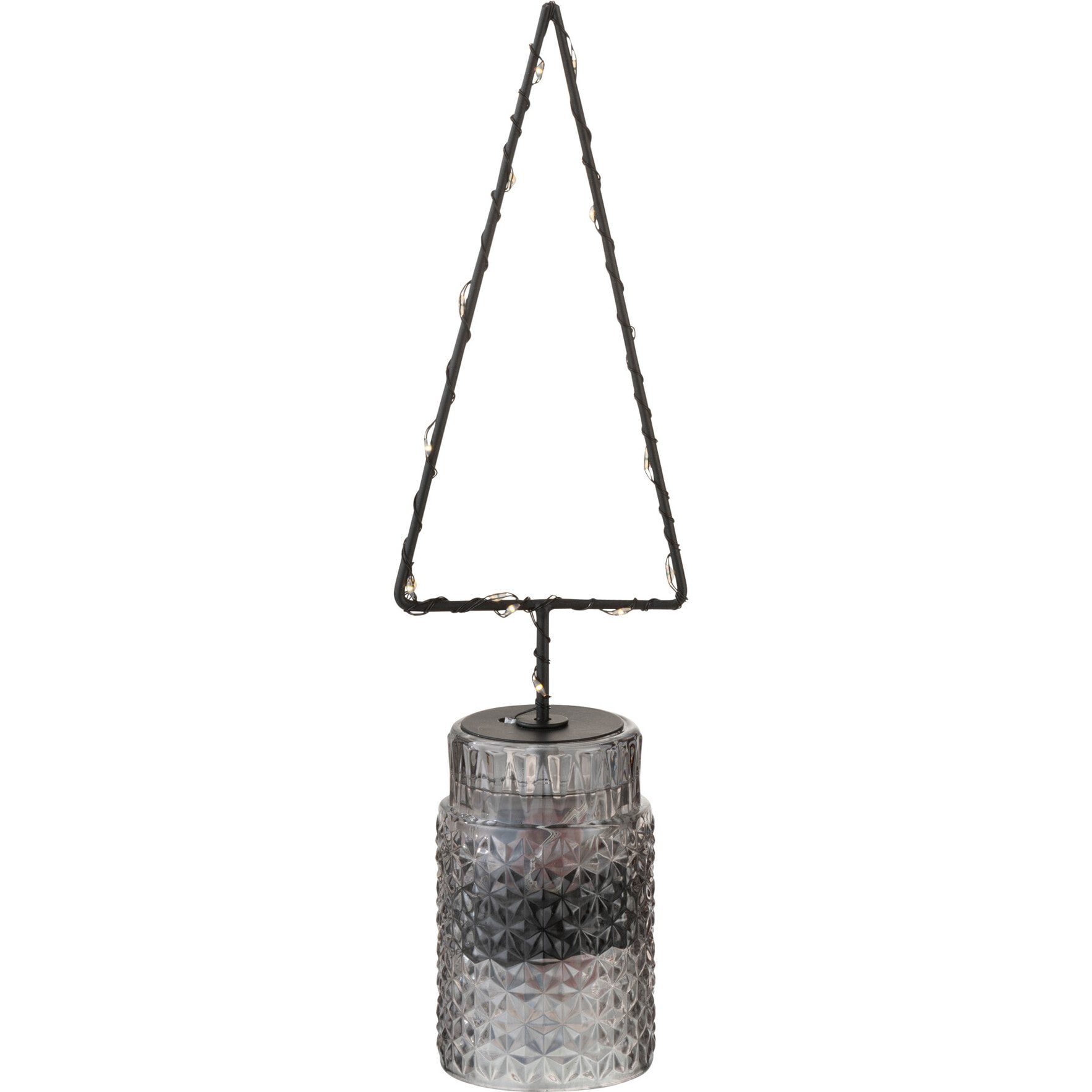 J-Line Sapin De Noel + Led + Piles Ouvert Metal Noir Small