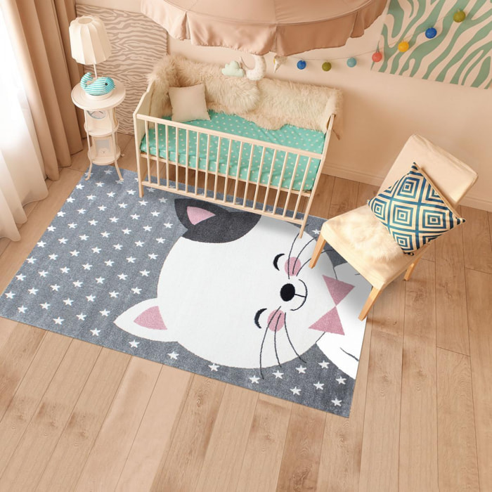 Tapis enfant tissé motif animaux NILI