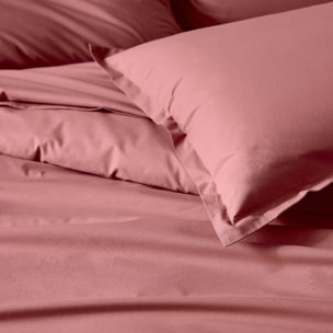 Drap plat piqué uni en percale de coton - Bordeaux