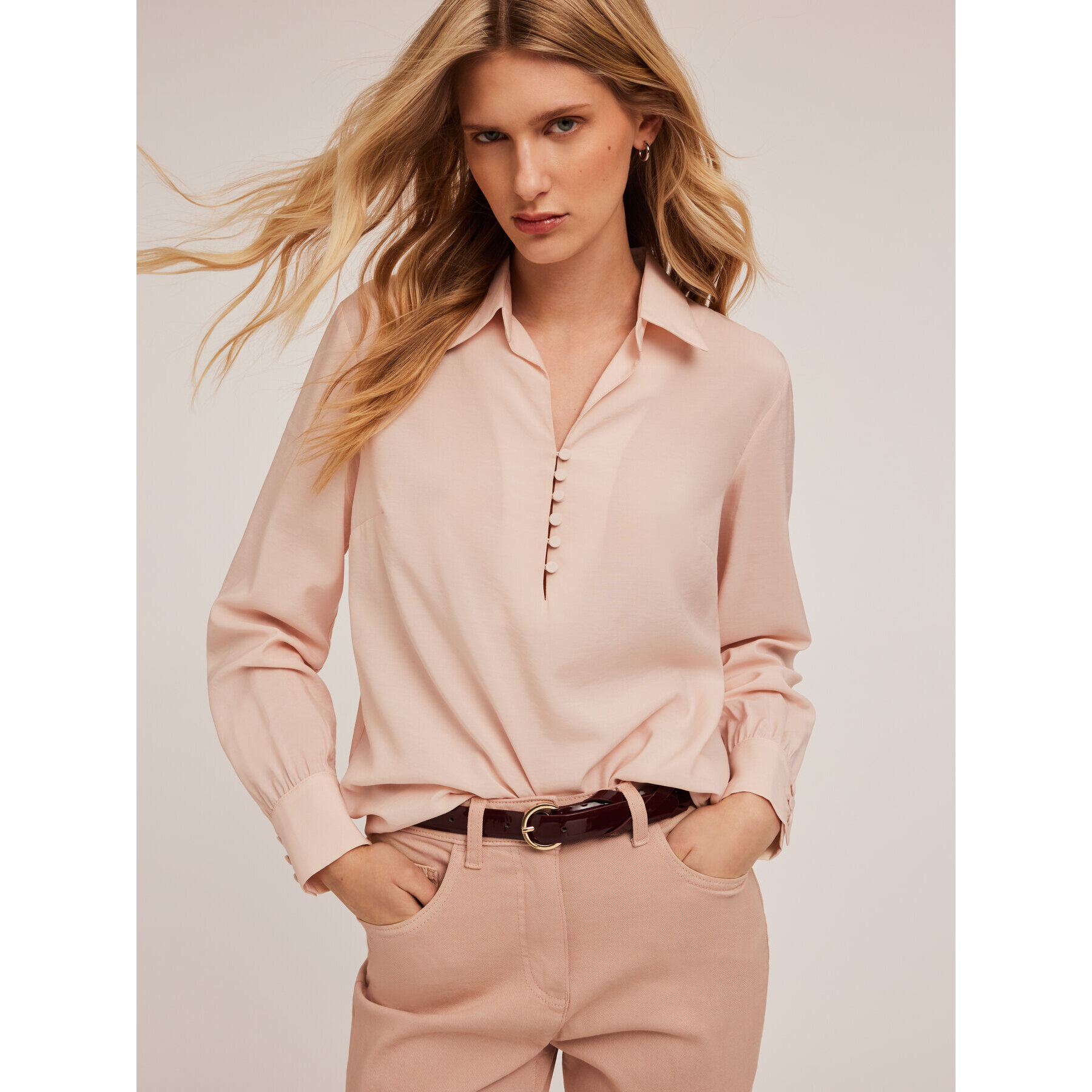 Motivi - Blusa con cuello - Rosa