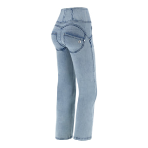 Jeans push up WR.UP® wide leg cropped in eco denim chiaro