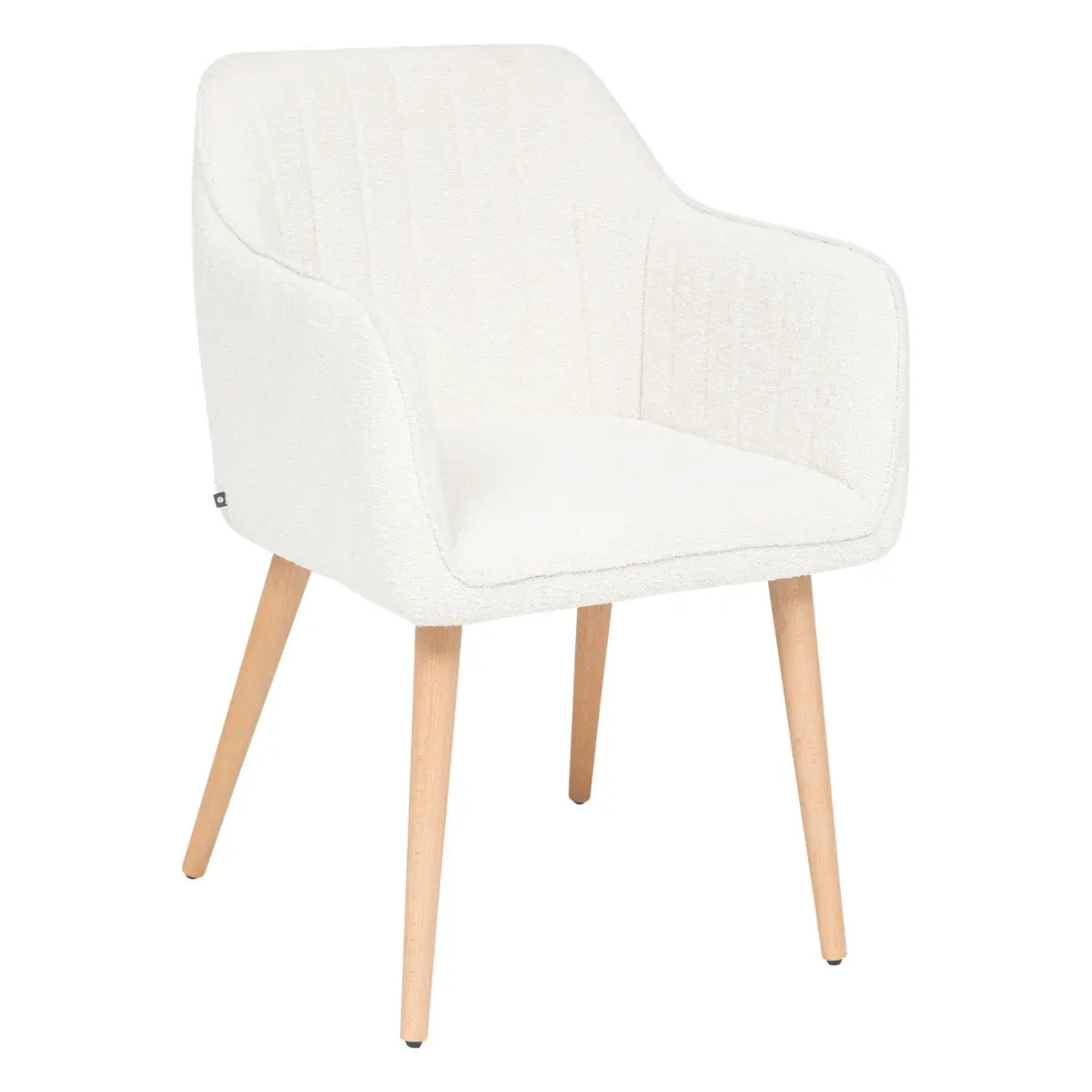 Fauteuil à dîner "Visoca" bouclette blanc