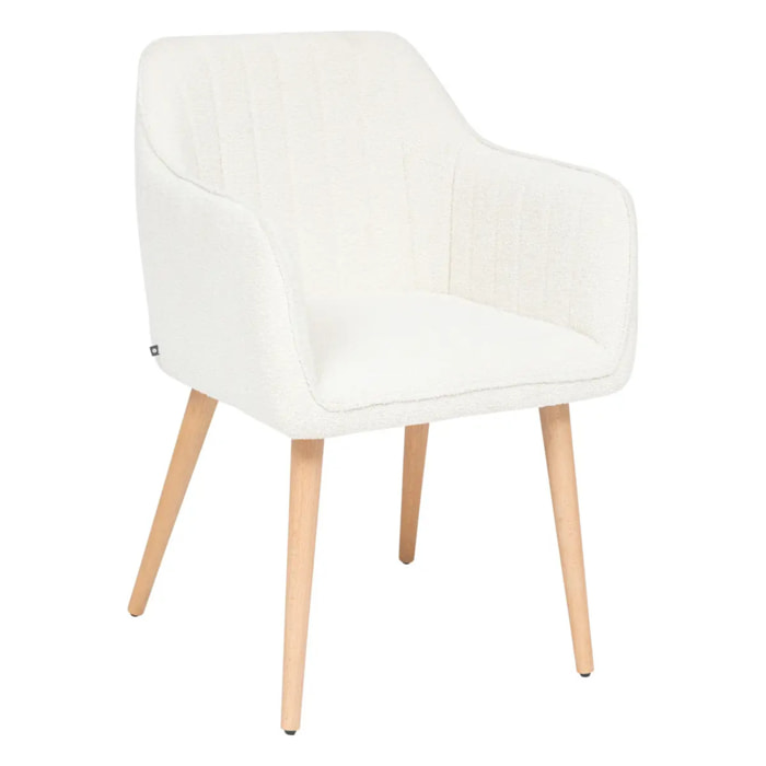 Fauteuil à dîner "Visoca" bouclette blanc