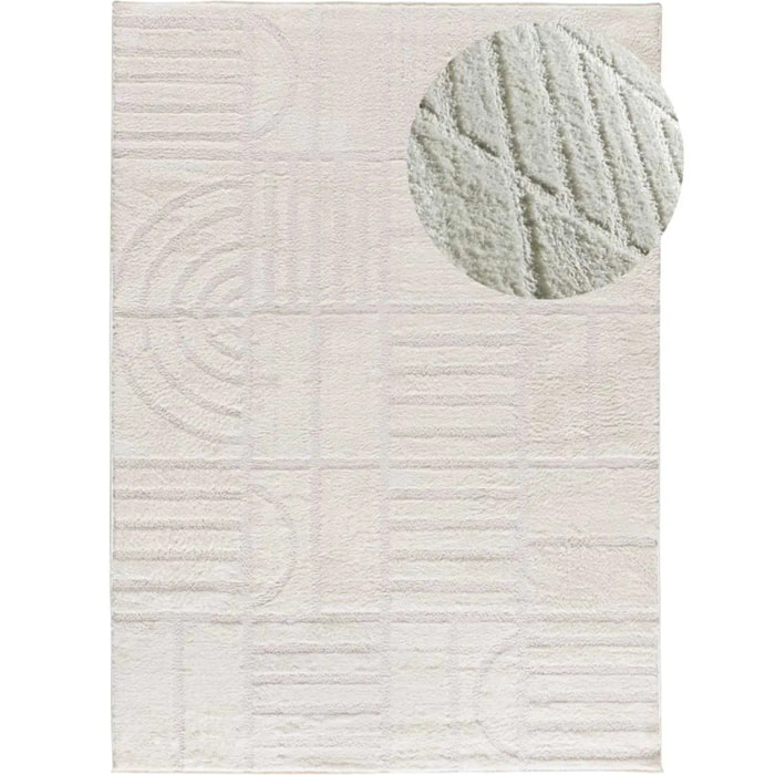 Alfombra de estilo escandinavo en color crema Blanche, varias medidas disponibles