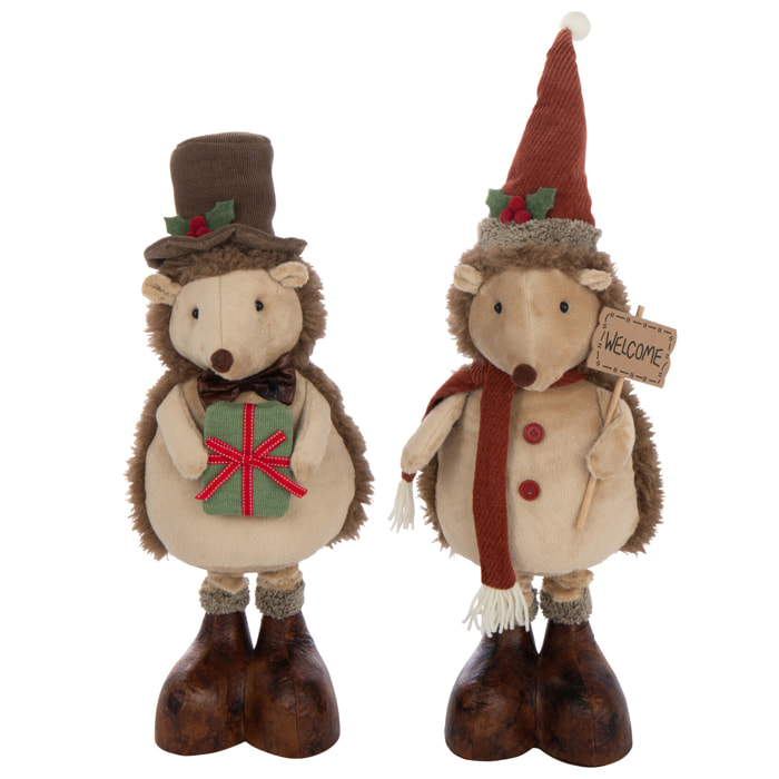J-Line figurine Herisson Téléscopique - polyester - mix - large - 2 pcs