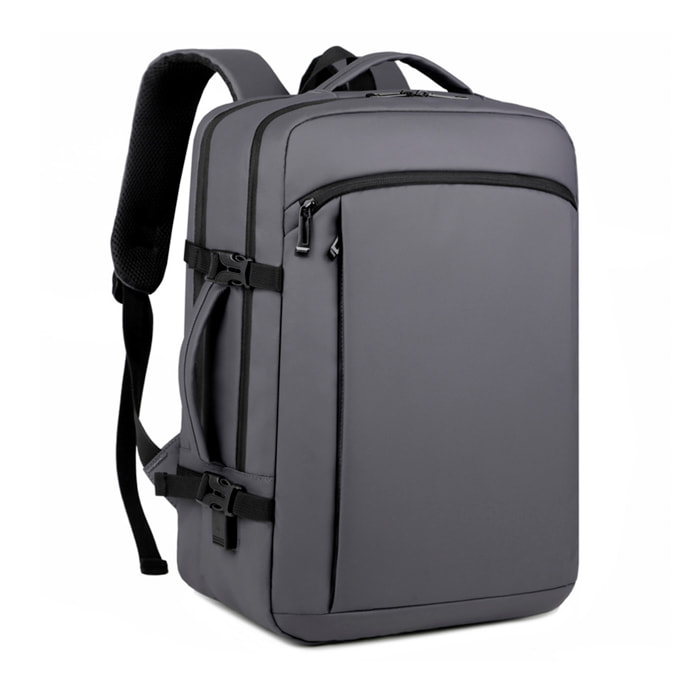 Mochila de viaje con gran resistencia y conexión usb. Impermeable, acolchada y ventilada. Asa para trolley