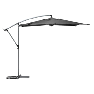 Parasol déporté rond "Manoa" ardoise & graphite 3m en aluminium traité époxy