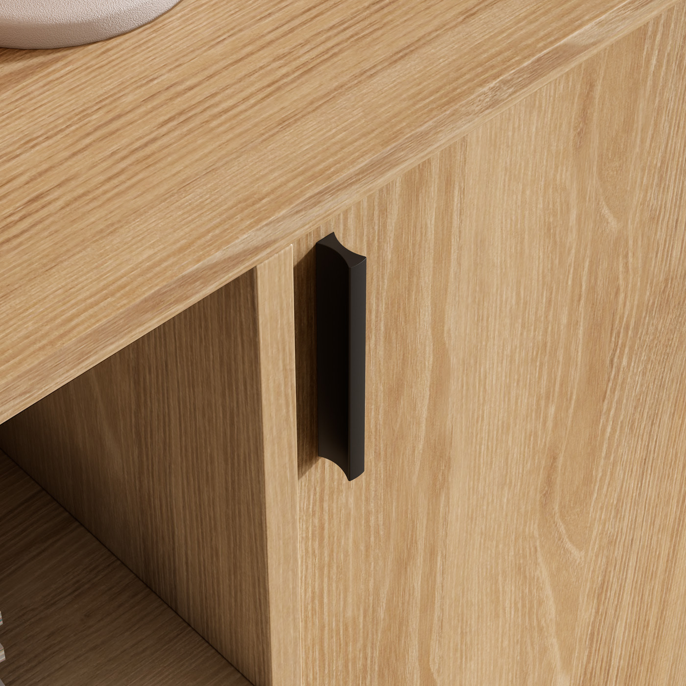 Aparador entrada Dover melamina roble dorado 88x90x33 cm