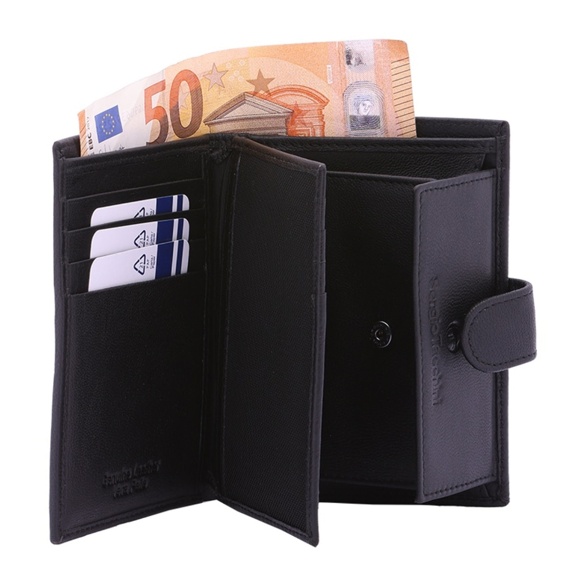 Portafoglio da uomo in vera pelle - Modello False - Casual - 9.0 x 12.5 x 2.0 cm
