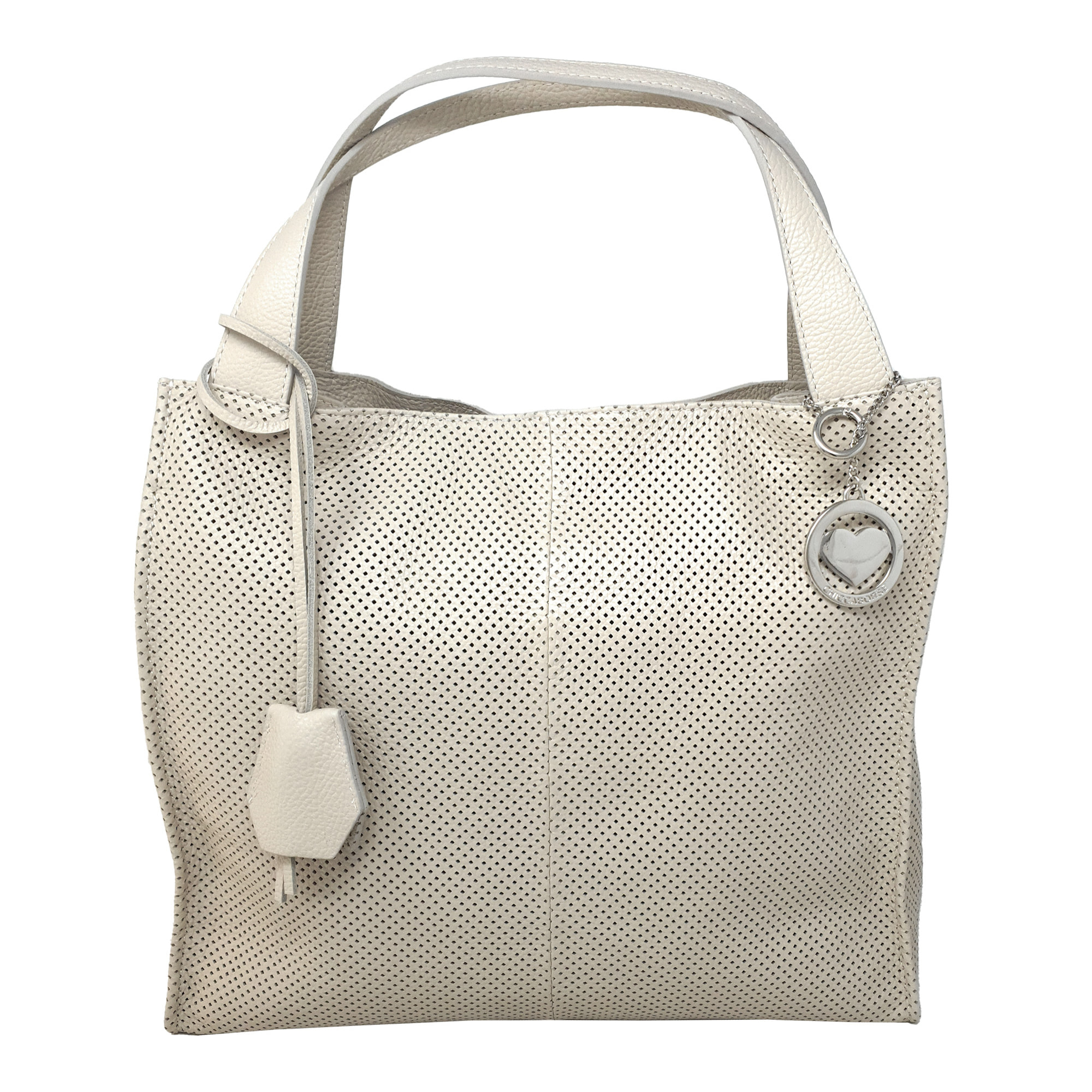 Chicca Borse Borsa a Mano Shopper Donna in Pelle Beige