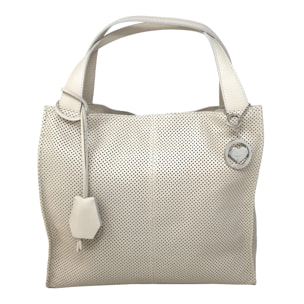 Chicca Borse Borsa a Mano Shopper Donna in Pelle Beige