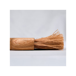 Brosse de nettoyage triangle en fibres d'ananas et bois de teck - LUGO