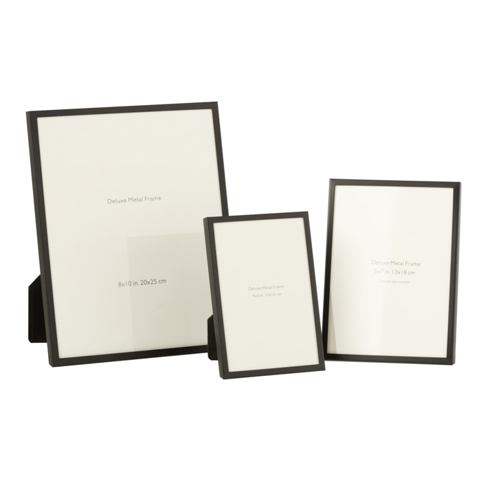 J-Line cadre photo Bordure Fine - métal - noir - grand - 2 pièces