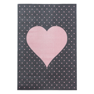 BAMBI - Tapis enfants à motif coeur rose