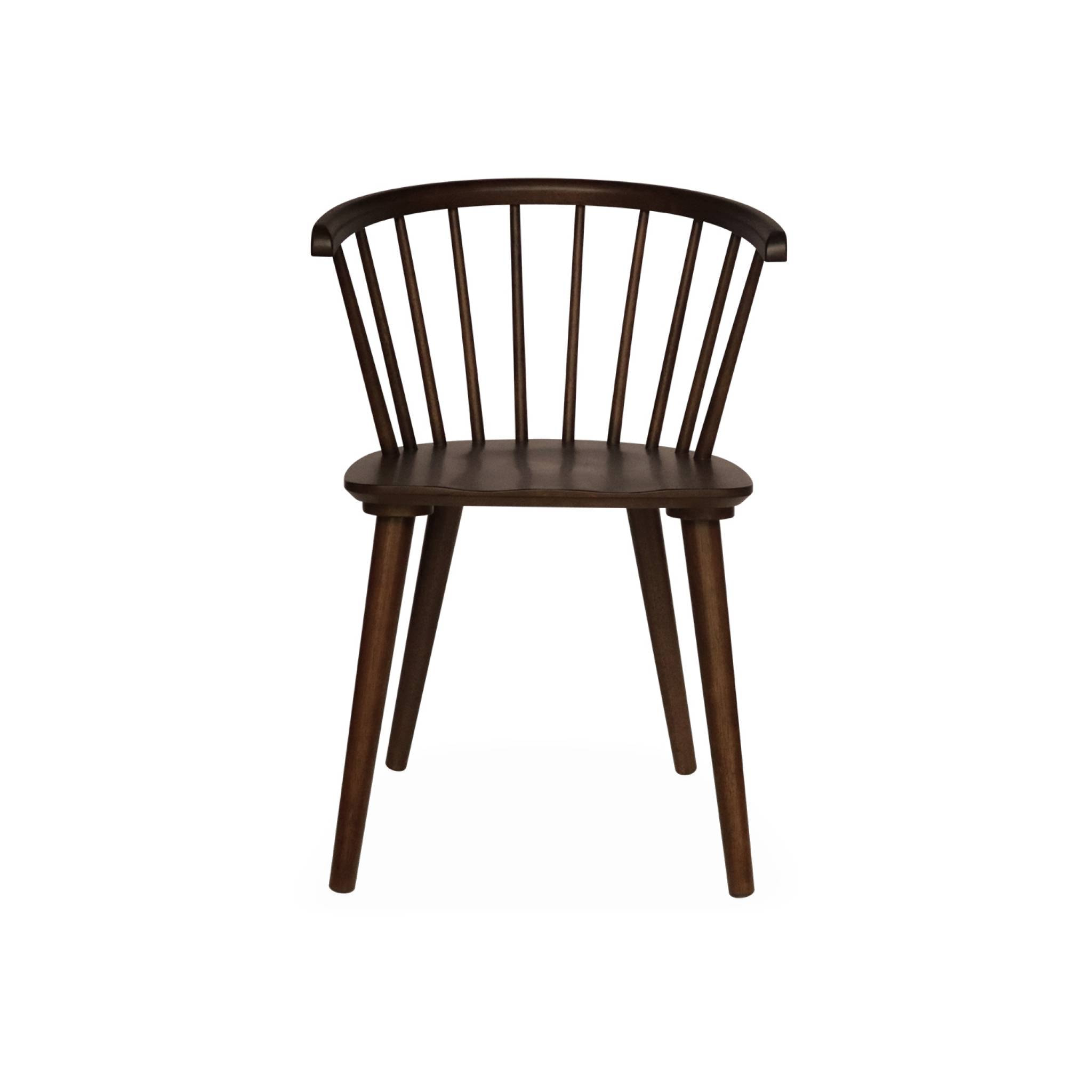Lot de 2 chaises noyer à barreaux en bois et contreplaqué. Paula. L 51 x P 53 x H 75cm