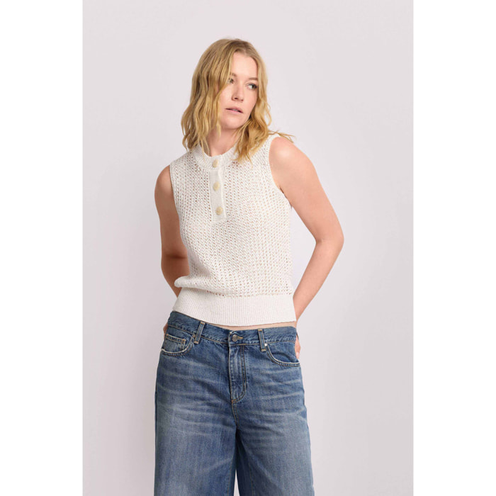 Kocca - Top in maglia lavorata Donna, Tinta unita, Girocollo