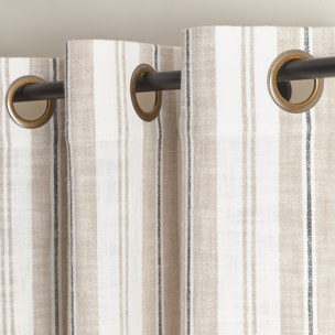 Rideau 100% coton rayures tapissier LOURMARIN - Beige