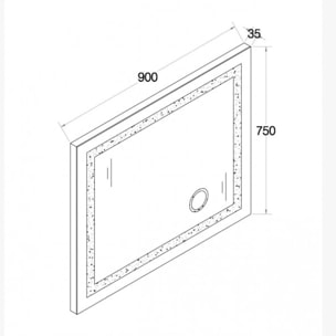 Miroir salle de bain LED Zoom 90 cm