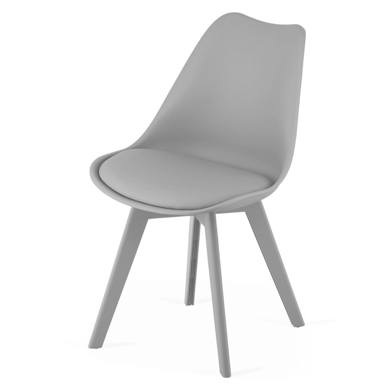 Set di 3 sedie Mark in polipropilene grigio con cuscino