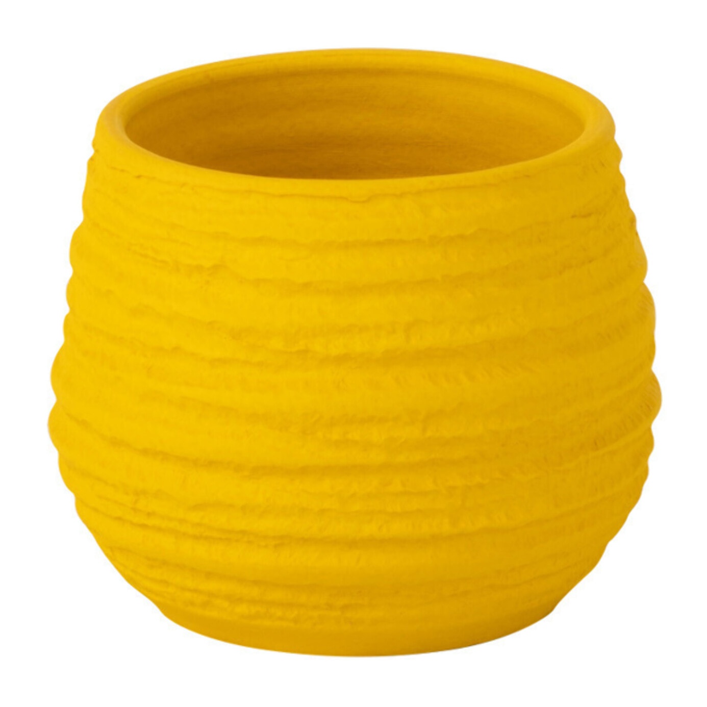 J-Line cache-pot Fiesta - céramique - jaune - small - Ø 14 cm