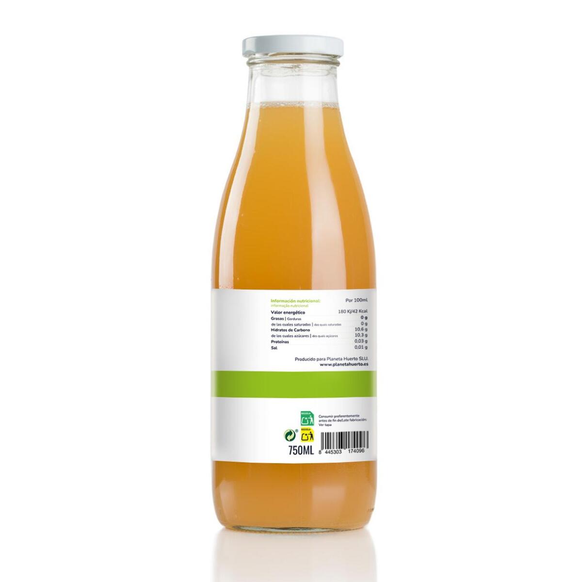 PLANETA HUERTO | Zumo de Manzana 100% Fruta Ecológica Exprimida - Sin Azúcar Añadido - 750 ml |