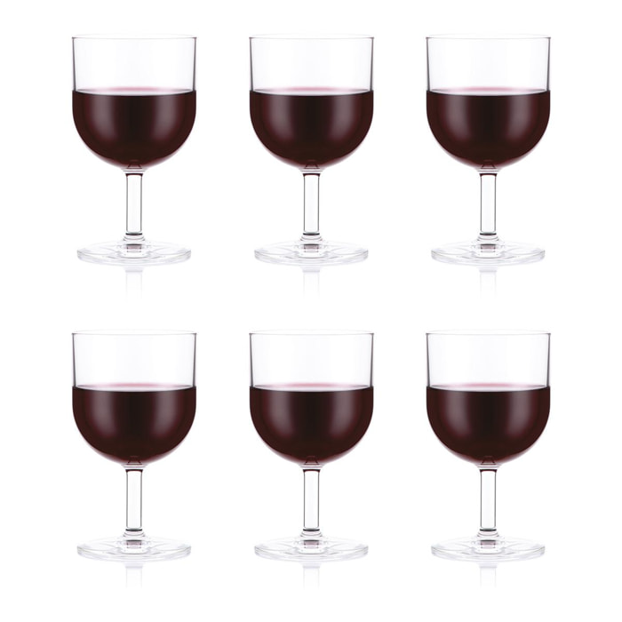 OKTETT: 6 Verres à vin rouge en plastique, réutilisable, 0.25 L 0.25 L
