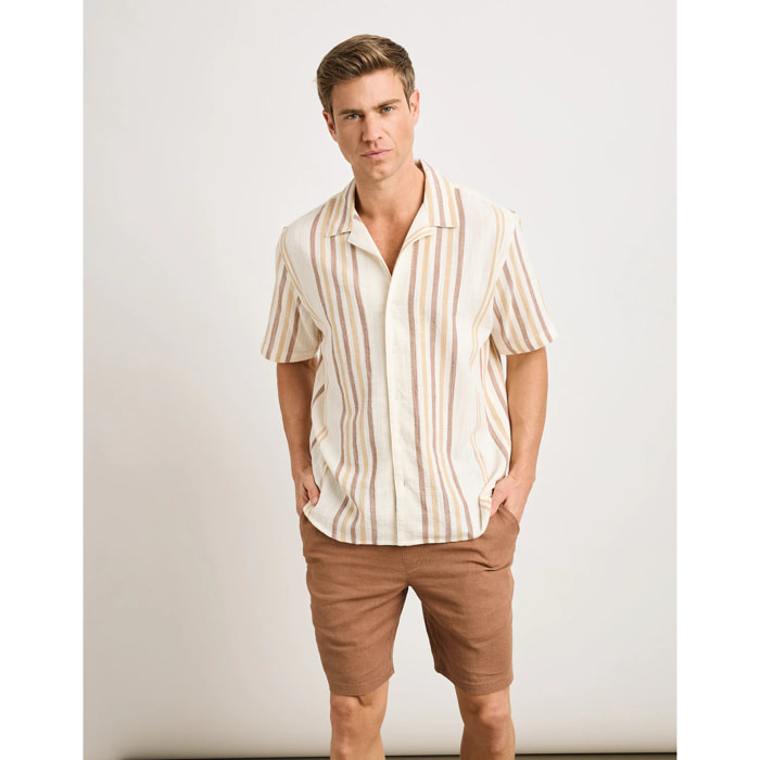 Camisa Manga Corta Marrón - Isao